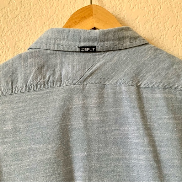 SPLIT, Chambray, Short Sleeve, Button Down, Sz XL - Picture 4 of 7